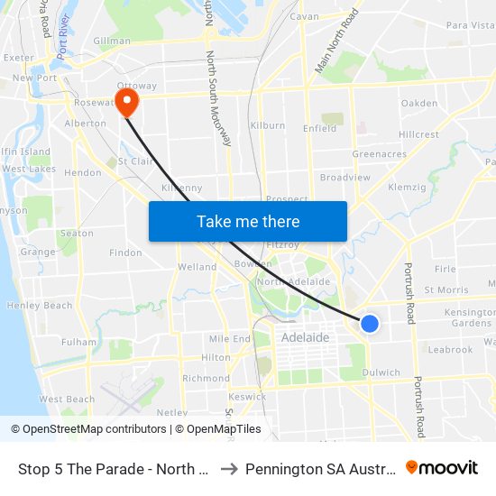 Stop 5 The Parade - North side to Pennington SA Australia map