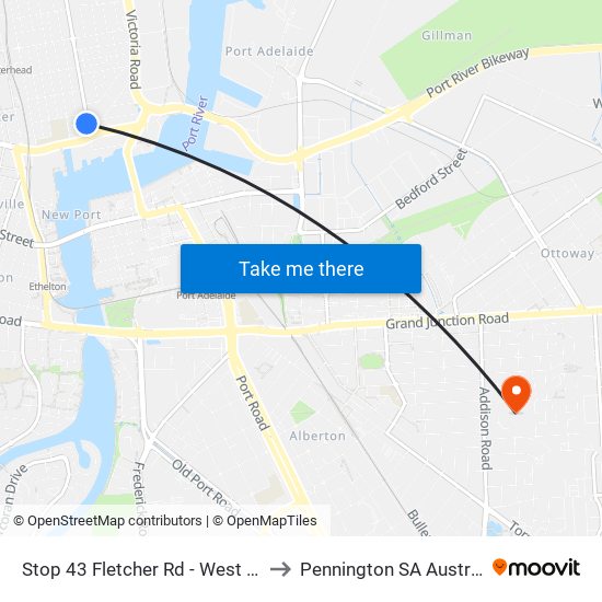 Stop 43 Fletcher Rd - West side to Pennington SA Australia map