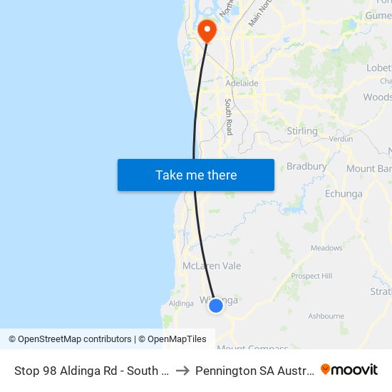 Stop 98 Aldinga Rd - South side to Pennington SA Australia map