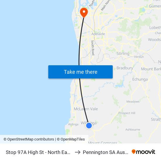 Stop 97A High St - North East side to Pennington SA Australia map
