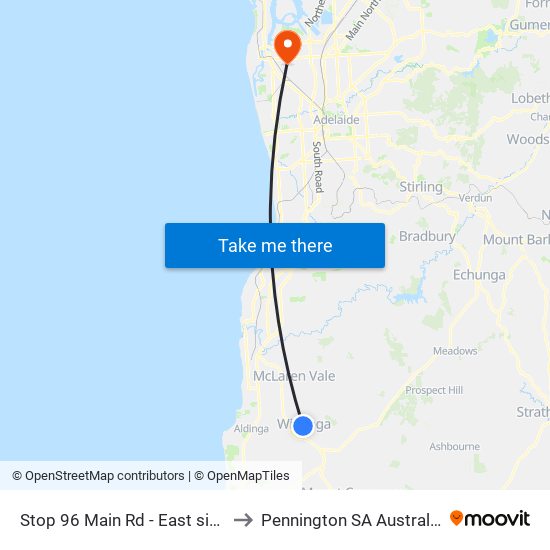 Stop 96 Main Rd - East side to Pennington SA Australia map