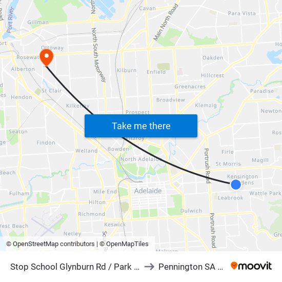 Stop School Glynburn Rd / Park Rd - West side to Pennington SA Australia map