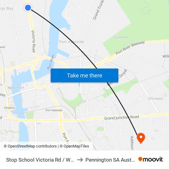 Stop School Victoria Rd / Weir St to Pennington SA Australia map