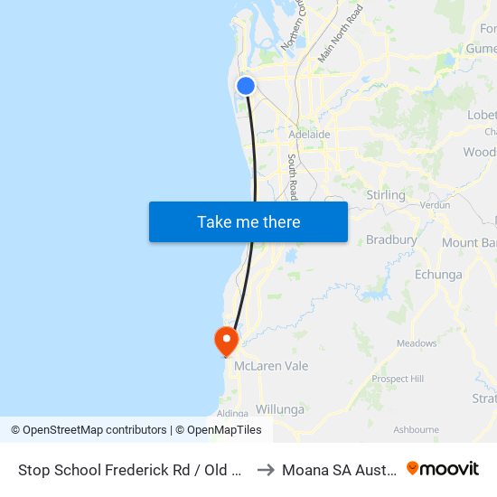 Stop School Frederick Rd / Old Port Rd to Moana SA Australia map