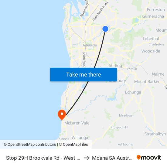 Stop 29H Brookvale Rd - West side to Moana SA Australia map