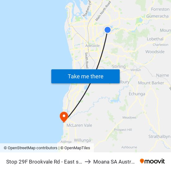 Stop 29F Brookvale Rd - East side to Moana SA Australia map