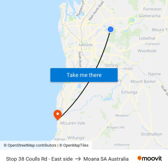 Stop 38 Coulls Rd - East side to Moana SA Australia map