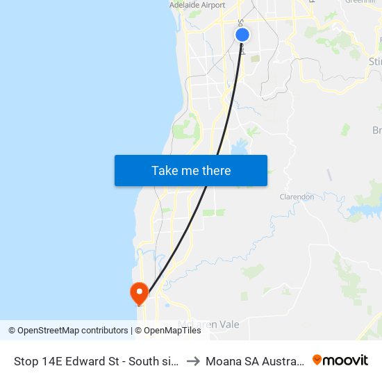 Stop 14E Edward St - South side to Moana SA Australia map