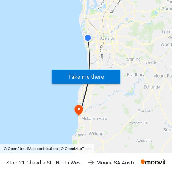 Stop 21 Cheadle St - North West side to Moana SA Australia map