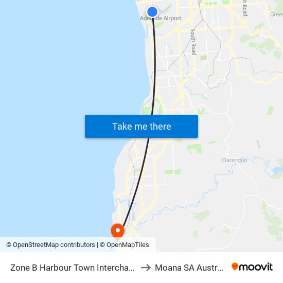 Zone B Harbour Town Interchange to Moana SA Australia map