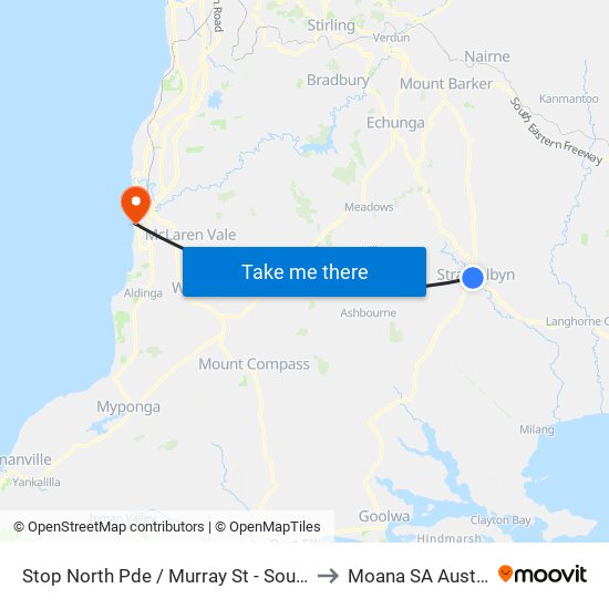 Stop North Pde / Murray St - South side to Moana SA Australia map