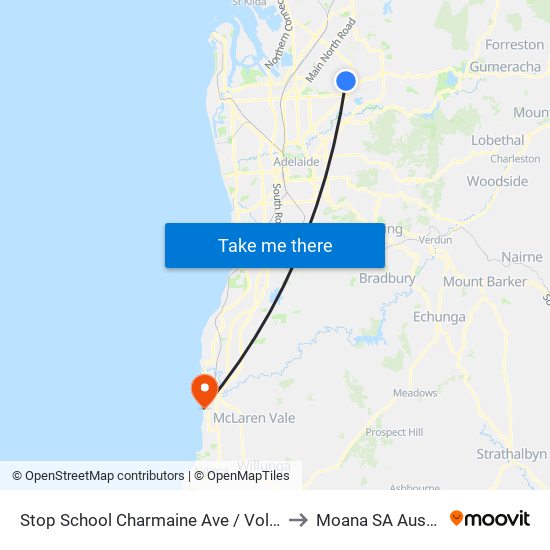 Stop School Charmaine Ave / Volare Ave to Moana SA Australia map