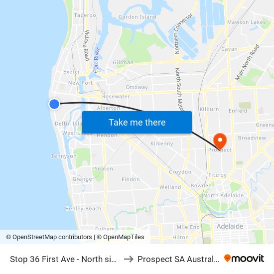 Stop 36 First Ave - North side to Prospect SA Australia map