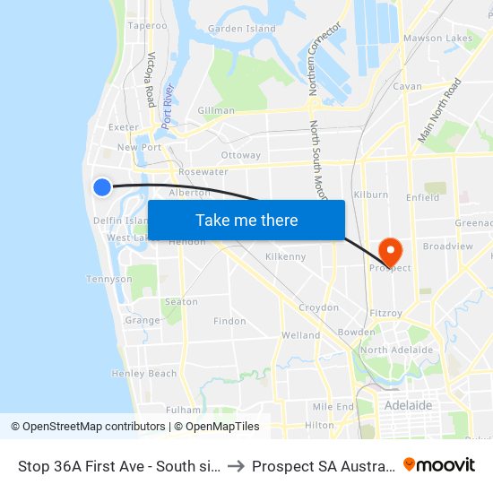 Stop 36A First Ave - South side to Prospect SA Australia map