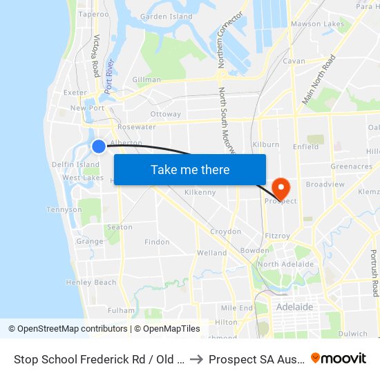 Stop School Frederick Rd / Old Port Rd to Prospect SA Australia map