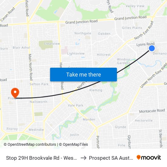 Stop 29H Brookvale Rd - West side to Prospect SA Australia map