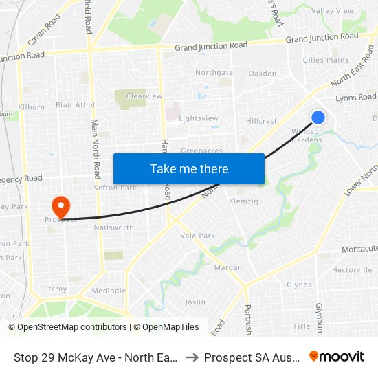 Stop 29 McKay Ave - North East side to Prospect SA Australia map