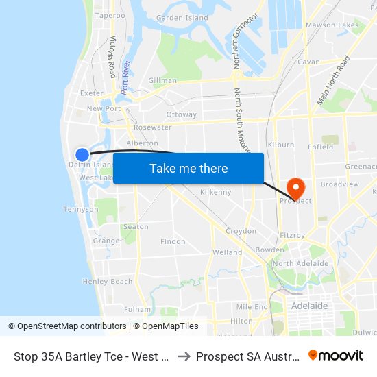 Stop 35A Bartley Tce - West side to Prospect SA Australia map