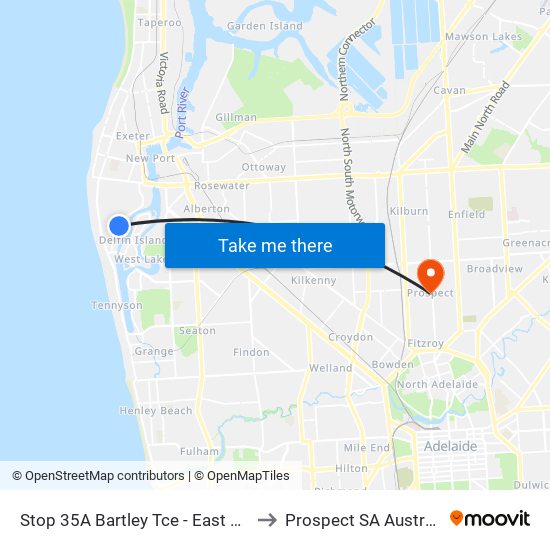 Stop 35A Bartley Tce - East side to Prospect SA Australia map
