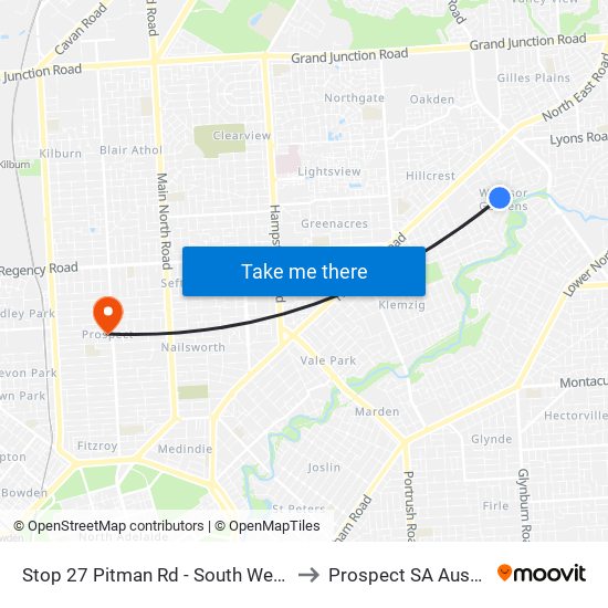 Stop 27 Pitman Rd - South West side to Prospect SA Australia map