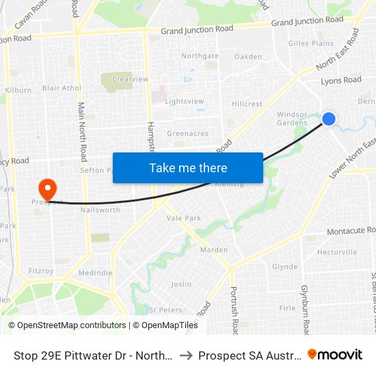 Stop 29E Pittwater Dr - North side to Prospect SA Australia map