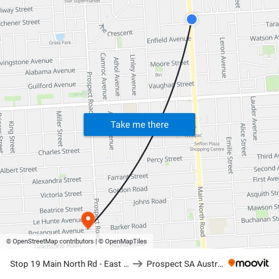 Stop 19 Main North Rd - East side to Prospect SA Australia map