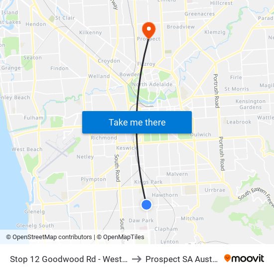 Stop 12 Goodwood Rd - West side to Prospect SA Australia map
