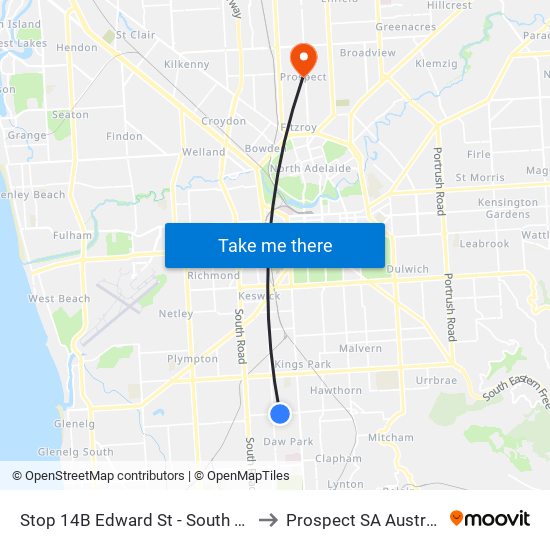 Stop 14B Edward St - South side to Prospect SA Australia map