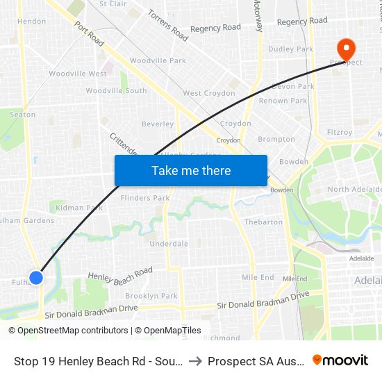 Stop 19 Henley Beach Rd - South side to Prospect SA Australia map