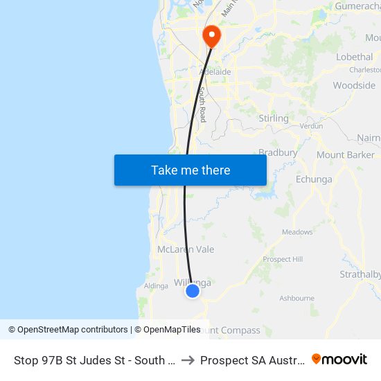 Stop 97B St Judes St - South side to Prospect SA Australia map
