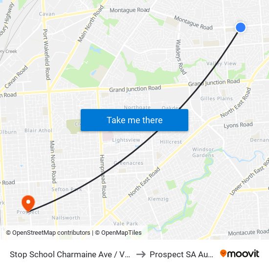 Stop School Charmaine Ave / Volare Ave to Prospect SA Australia map