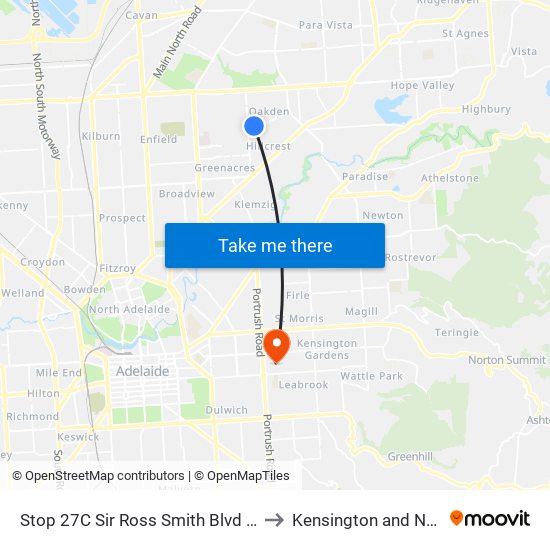 Stop 27C Sir Ross Smith Blvd - East side to Kensington and Norwood map