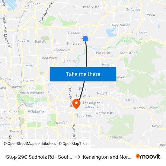 Stop 29C Sudholz Rd - South side to Kensington and Norwood map