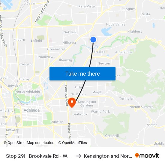Stop 29H Brookvale Rd - West side to Kensington and Norwood map