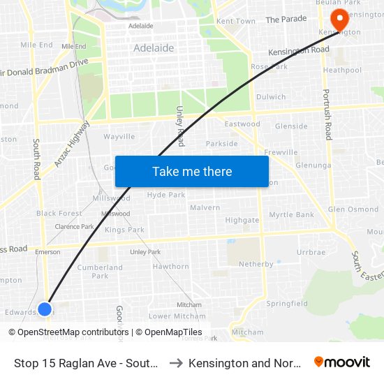 Stop 15 Raglan Ave - South side to Kensington and Norwood map