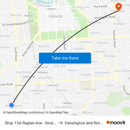 Stop 15A Raglan Ave - South side to Kensington and Norwood map