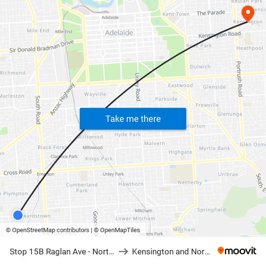 Stop 15B Raglan Ave - North side to Kensington and Norwood map