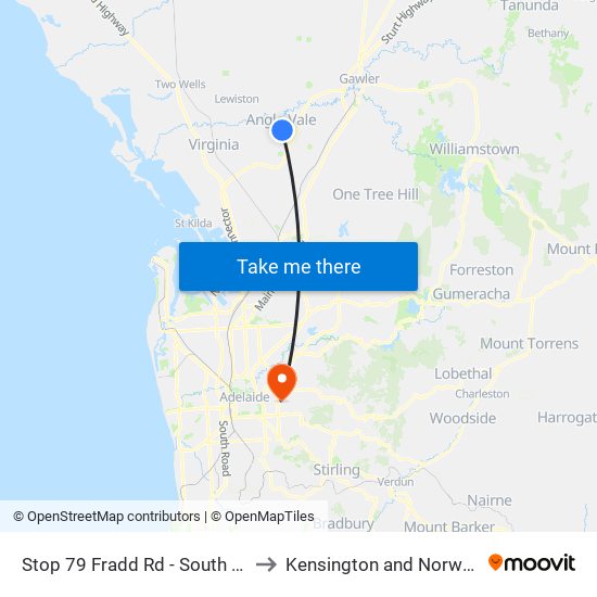 Stop 79 Fradd Rd - South side to Kensington and Norwood map