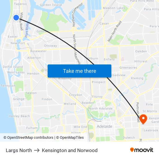 Largs North to Kensington and Norwood map