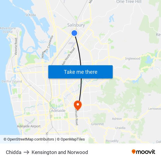 Chidda to Kensington and Norwood map