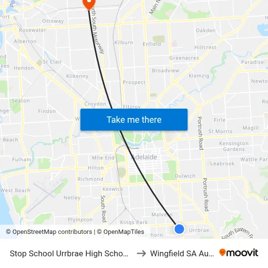 Stop School Urrbrae High School Grounds to Wingfield SA Australia map