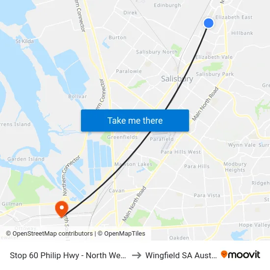 Stop 60 Philip Hwy - North West side to Wingfield SA Australia map