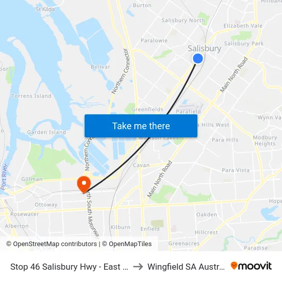 Stop 46 Salisbury Hwy - East side to Wingfield SA Australia map