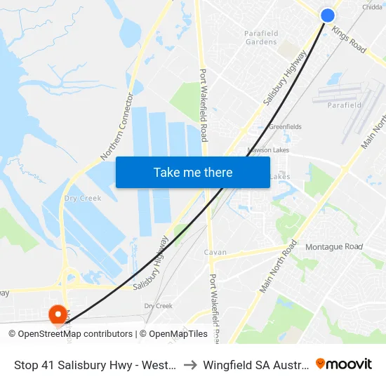 Stop 41 Salisbury Hwy - West side to Wingfield SA Australia map