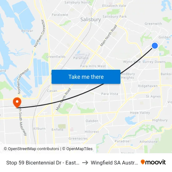 Stop 59 Bicentennial Dr - East side to Wingfield SA Australia map