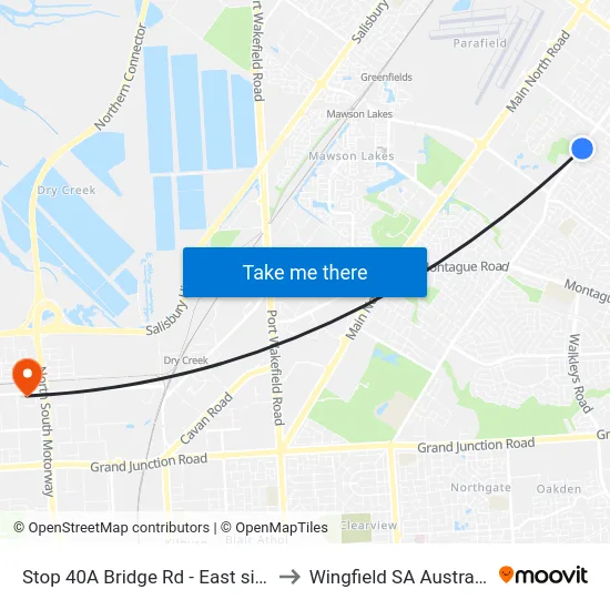 Stop 40A Bridge Rd - East side to Wingfield SA Australia map
