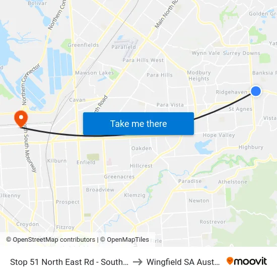 Stop 51 North East Rd - South side to Wingfield SA Australia map