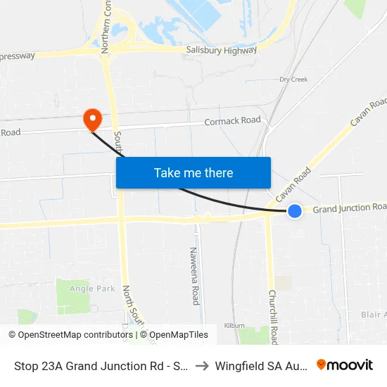 Stop 23A Grand Junction Rd - South side to Wingfield SA Australia map