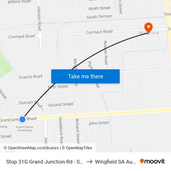 Stop 31G Grand Junction Rd - South side to Wingfield SA Australia map