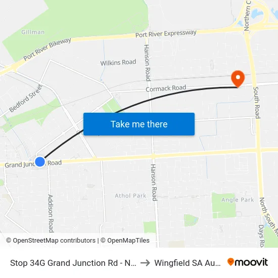 Stop 34G Grand Junction Rd - North side to Wingfield SA Australia map